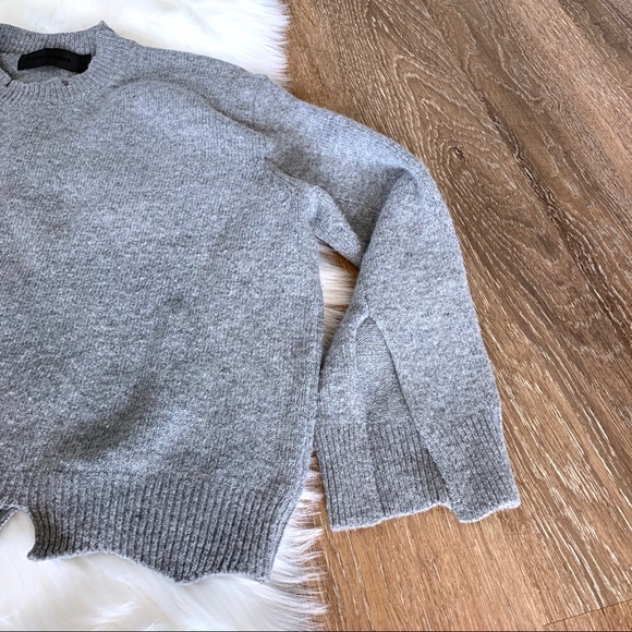 STYLENANDA Crop Oversized Gray Sweater Wool - Picture 7 of 9